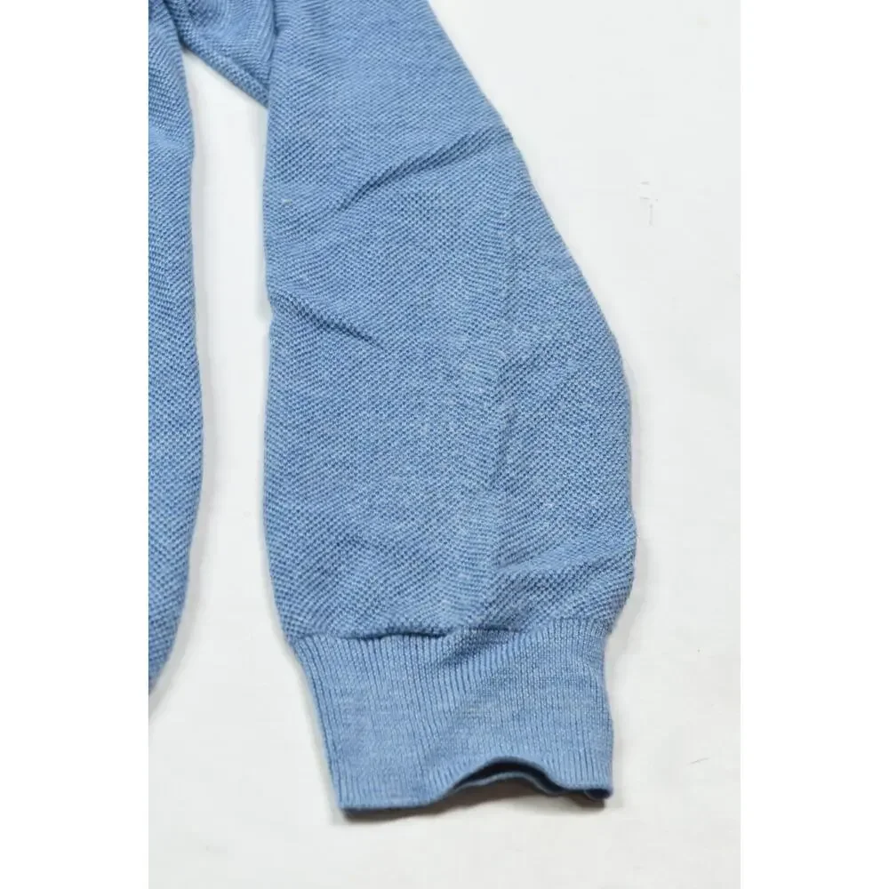 Polo Ralph Lauren 1/4 Zip Sweater Mens Medium Blue Wool Silk Cashmere Pullover
